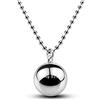 Dankadi Collana Sottile e Pendente Sonaglio Tondo in Argento 925, Catena Liscia Chiama Angeli Lunghezza 45-50-55-60-65CM Gioiello Musicale da Regalo per Donna, 28 inch, Argento sterling