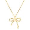 SLUYNZ Collana girocollo in argento sterling 925 solido per donne adolescenti semplice fiocco collana pendente, small, Argento sterling, Nessuna pietra preziosa