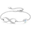 LOUISA SECRET Bracciale Donna Festa della Mamma Argento 925 Braccialetto Infinito Bracciali Cuore Gioielli Compleanno Regalo per Lei (Acciaio inossidabile-Multicolore, Acciaio inossidabile)