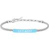 Clondo Bracciale Uomo Donna Lazio in Acciaio - Collezione Ufficiale Calcio - Accessorio Elegante e Sportivo con Logo - Idea Regalo per Tifosi - Vari Modelli Disponibili (Sky Blue Plate Lazio)