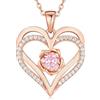 CDE Collana Donna Cuore Regalo Gioielli Donna Pendente Argento S925 Placcata Oro con Pietra di Nascita per Festa Della Mamma Compleanno San Valentino per Lei Mamma Fidanzata Moglie con 5A Cubic Zirconie