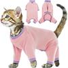 PUMYPOREITY Body per gatti con gambe lunghe, giacca invernale per gatti, a maniche lunghe, nessuna eccessiva cura delle gambe (rosa chiaro, S)