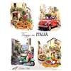 Les Collections Rétro 19671RA DOLCE VITA Viaggi in ITALIA Targa in metallo decorativo retrò vintage formato 30 x 40 cm con 4 perforazioni 5mm per fissaggio a parete idea regalo decorazione cucina gastronomia italiana Fiat