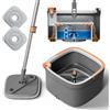 KZKR Set mocio rotante e secchio con sistema di separazione automatica per acqua sporca e pulita, testa quadrata rotante a 360°, per pavimenti in marmo e piastrelle in legno