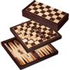 Philos Set Di Dama Scacchi-Backgammon - Campo 30 Mm - Betulla