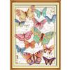 OWN4B - Kit per punto croce con motivo stampato, farfalle che volano liberamente 11CT, kit per ricamo fai da te, 40x55 cm