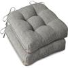 AddGrace Set di 2 cuscini per sedia, 40 x 40 cm, morbidi cuscini con imbottitura da 10 cm, di alta qualità, per interni, cucina o sala da pranzo, grigio chiaro