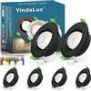 YindaLux Faretti da incasso 230V 5W Dimmerabile 2700K 4000K 6000K, Girevole a 45°, GU10 Faretti led soffitto Nero, Diametro Foro Ø68-80mm, IP44 Faretto led da incasso per cartongesso, cucina, Set di 6