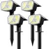 SUNNMO Faretti Solari a LED da Esterno con Sensore di Movimento, Lampade Luci Solari da Giardino Potenti 104LED 3Modalità, Faretto LED da Esterno Solare Giardino IP65 Impermeabile Luce Fredda, 4 Pezzi