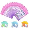 Plaphy 100 Sacchetti Mylar in Alluminio Richiudibili con Finestra, Bustine Mylar con Zip per Alimenti, Buste Ermetiche per Confezionamento e Conservazione Alimentare (Rosa e Viola, 10 x 15 cm)