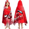 Marvel Spiderman Asciugamano Mare Bambino, Telo Mare Con Cappuccio Indossabile, Asciugamani Bambini, Rosso One Size