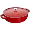 STAUB Pentola per stufati, Chistera, 24 cm, 2,5 L, adatta all'induzione, Aroma-Regen, Made in France, rosso ciliegia
