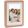 FFPMYF Cornice portafoto 27 x 22 cm, per parete e tavolo, in legno di faggio naturale, 10,6 x 8,6 pollici, con supporto e montaggio a parete (legno di quercia 10)