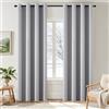 EMEMA Tende Grigio Chiaro Opache con Occhielli 225 CM di lunghezza, Morbide Tende Oscuranti, Set di 2 Tende Oscuranti per Soggiorno Camera da Letto, Tende Opache con Occhielli Ciascuna H225 x B140 CM