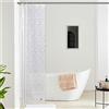 Furlinic Tenda Doccia Trasparente Antimuffa Impermeabile EVA Angolare Vasca da Bagno Ciottoli 100x200cm Con pietre sul fondo Con 6 ganci