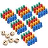 HTTDSLF 96 pezzi Pedine Gioco da Tavolo, Pedine in Legno per Giochi da Tavolo, Set di Pedino Colorate per Giocho da Tavolo, Gioco da Tavolo, Personaggi Cono in Legno per Giochi Tavolo