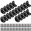 MengH-SHOP Staffe Angolari 90 Gradi Supporti Angolo Retto Staffe in Acciaio Squadrette Angolar a Forma di L con viti per Mensola di Legno Tavolo Sedia 20 * 20 mm 20 Pezzi Nero
