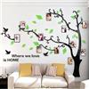 guangmu 3D Albero Adesivi, Fai da te Albero Adesivo da Parete Murali Cornici per Foto Sticker Decorazioni per Soggiorno, Camera da Letto (Verde Chiaro Sinistra, S: 100 * 138CM)