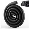LUPATDY Isolamento dei tubi, diametro 22 mm, isolamento dei tubi, schiuma 1,8 m, tubo isolante 9 mm, tubo in schiuma per riscaldamento sanitario, nero (diametro 22 mm)