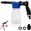 Youool Foam Gun Car Wash 1000ml, 2 in 1 Lancia Schiuma Regolabile, Pistola Schiuma per Pulizia Auto Cannone Schiuma Attacco Tubo da Giardino per Pulizia Auto e Moto Giardini (Blu)