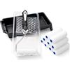 Mister Rui Set di rulli colorati da 4 pollici, set di rulli per vernice, 11 cm, copertura per rullo di colore stabile, vaschetta per colori usa e getta e rullo per pittura e ristrutturazione di