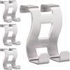 RICOO Set di 4 Appendiabiti da Porta Robusto e Resistente Ganci Appendiabiti Per Camera Bagno Cucina Argento Modello MH001-4, 5 x 6 x 4,5 cm