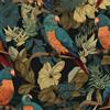 LZH-LP Carta da Parati Adesiva Pappagalli e Uccelli Tropicali Giungla Stile Vintage con Effetto Persiana, 44x300CM Rivestimento Mobili Impermeabile per Soggiorno Camera da Letto Cucina Parete