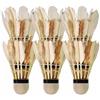 Esthelar Select Confezione da 4 volanti da badminton con piume naturali, alta resistenza e stabilità, palline per badminton interni ed esterni, ideali per giochi ricreativi o allenamenti
