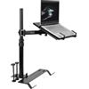 VIVO Supporto per laptop singolo da auto, estensione completamente regolabile, supporto per notebook per camion, furgoni e SUV, articolazione e regolazione dell'altezza, nero, MOUNT-CAR01