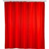 Wenko Tenda doccia antimuffa monocolore rosso - antibatterica, lavabile, Poliestere, 180 x 200 cm, Rosso