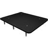 DUÉRMETE ONLINE - Base imbottita 3D super rinforzata, elevata stabilità con 5 barre trasversali e 6 gambe metalliche filettate da 27 cm, 90 x 190, nero