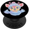 Whimsical Forest Animal Face Graphics Ma Carino Fawn Winter Woodland Ritratto Grafico Baby Deer Blu PopSockets PopGrip Adesivo