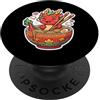 kawaii dragon eating ramen japanese food Carino Drago Mangiare Ramen Cib PopSockets PopGrip Adesivo