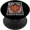 TOKYO WAVES Oni Mask Designs Hannya Oni Grid Devil Yokai - Maschera da tatuaggio giapponese con diavolo PopSockets PopGrip Adesivo