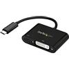 StarTech.com Adattatore Video da USB C a DVI Power Delivery, Convertitore Video da USB Type-C a DVI-D Single Link 1080p, PD 60W Pass-Through, Compatibile Thunderbolt 3, Nero (CDP2DVIUCP)