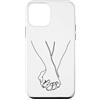one line art one line drawing line penci Custodia per iPhone 12 mini Disegno a una linea: mani intrecciate
