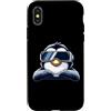 Virtual Penguin Gaming Art Designs Custodia per iPhone X/XS Cool Cartoon Penguin VR Gamer Rilassante Design
