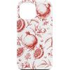 Pomegranate Fruit Floral Garden Aestheti Custodia per iPhone 13 Pro Max Modello di frutta vintage con melograno botanico
