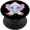 Kawaii Whimsical Pastel Bear Face Graphi Cute Panda Ritratto Amante Animali Grafica Rosa Occhiali Giallo PopSockets PopGrip Adesivo