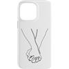 one line art one line drawing line penci Custodia per iPhone 14 Pro Max Disegno a una linea: mani intrecciate