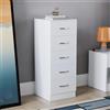 Vida Designs Petto Cassettiera Stretta, Legno ingegnerizzato, Bianco, 36D x 34.5W x 90H centimetres