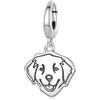 Kerraom Charm Bracciale con ciondolo a forma di cane, per bracciale e collana, in argento 925, con chiusura a clip, per donne, cuccioli, gioielli di compleanno, Argento