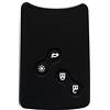 Happyit Custodia per telecomando auto a 4 pulsanti, in silicone, per Renault Clio, Scenic, Megane, Duster, Sandero, Captur, Twingo, Koleos Nero