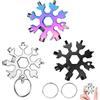 HXHWKEN 18 in 1 Multi-Tool Snowflake Portatile Strumento Fiocco di Neve in Acciaio Chiave da Neve per Viaggi All'aperto, Campeggio e Avventura