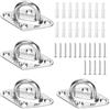 Swpeet 4 ganci M5 304 in acciaio inox color argento, con viti e ancoraggi in plastica, set di ganci hardware marino, per appendere