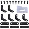 Swpeet Kit di 56 staffe angolari in acciaio inossidabile nero, staffe angolari a L in metallo e staffe piatte dritte per mensole, piastra di giunzione con viti (30 x 30 x 2 mm, 60 x 2 mm)