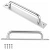 PXRLMYF 2 Pezzi Maniglie per porte scorrevoli 215 mm Maniglione Porta Esterna in Lega di Alluminio Maniglie Armadietto Nero con Viti per Armadi Cucina Mobili Cancello da Giardino (Argento)