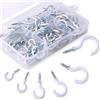 Swpeet 100pcs nero 6 taglie ganci kit, rivestito in vinile, ganci a soffitto ganci, ganci porta tazze per casa, ufficio e lavoro - 1/2, 5/8,3/4,7/205,7 cm 1 - 1/4, bianco, 100