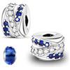 LNQOBU Clip/Stopper Charms per Bracciale Argento 925 Pave Cubic Zirconia Bead Stella Luna Farfalla Blu Gioielli Regalo per Donna