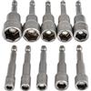 TIMESETL - Bussola esagonale magnetica 10 pezzi, con avvitatore a scossa 6-15 mm, chiavi a bussola magnetica esagonale Set magnetico 1/4 esagonale presa adattatore strumento